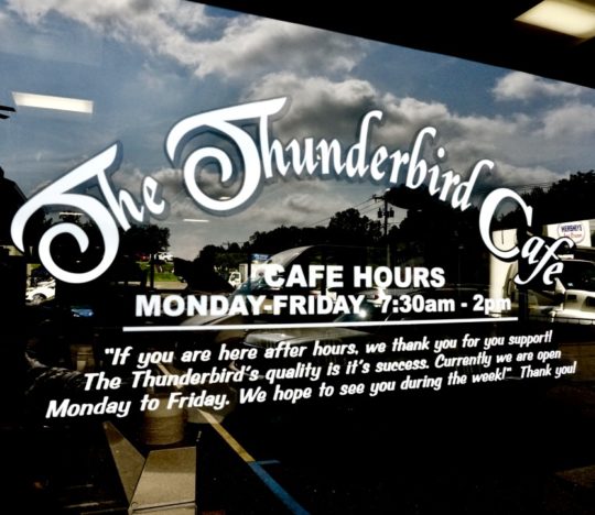 ThunderBird Cafe Columbia sign